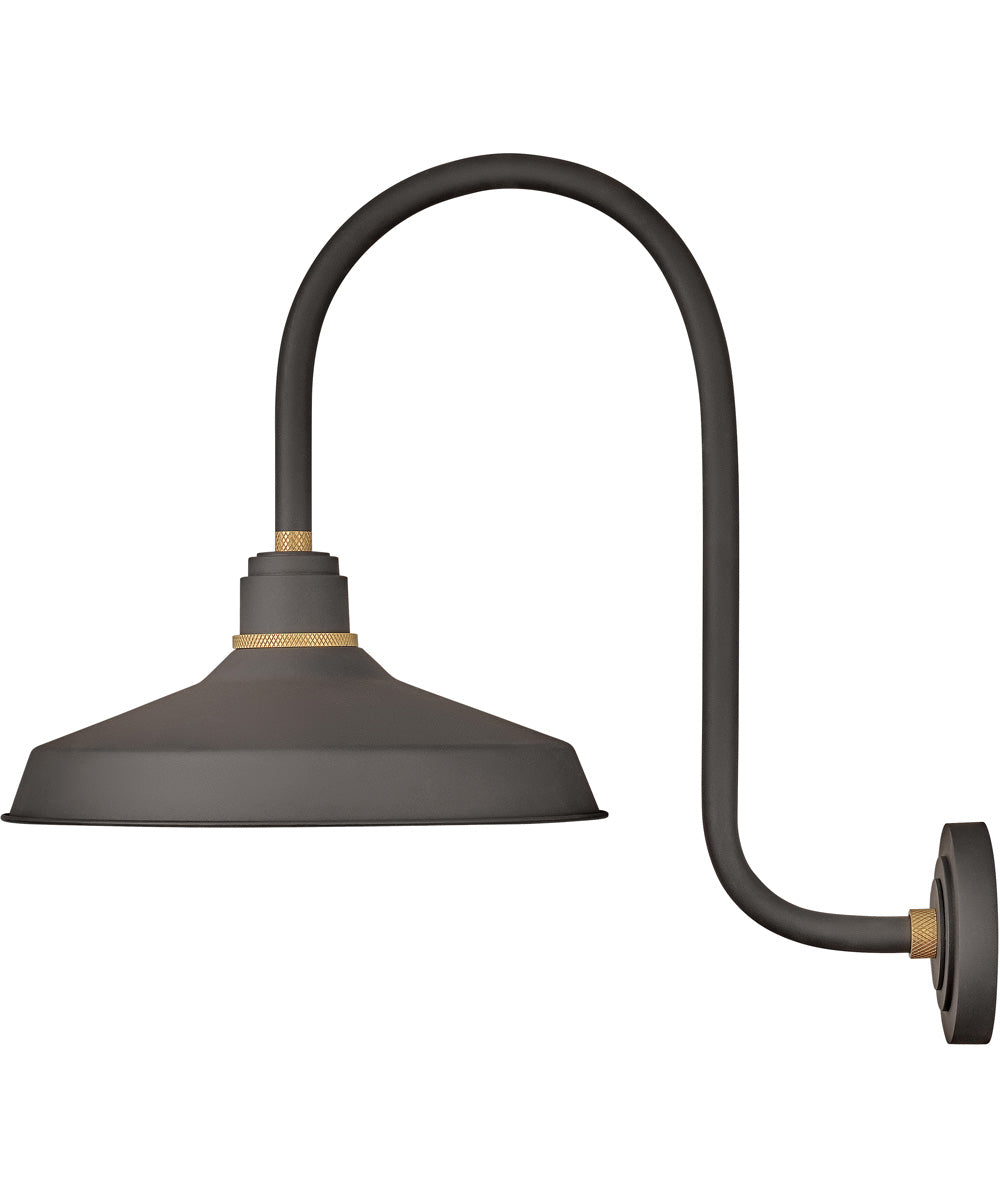 Vintage Gooseneck Outdoor Barn Light - Large Tall Single Bulb Fixture in Museum Bronze Finish for Porch, Garage & Farmhouse Exterior Lighting