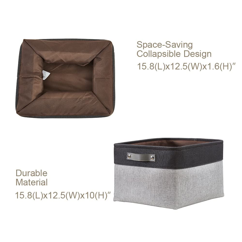 DECOMOMO Fabric Storage Bins - 3 Pack XL Grey & Black Closet Organizers for Shelves, Toys, Nursery, Linen | Perfect for Home Organization, Kids Room Storage & Closet Decluttering