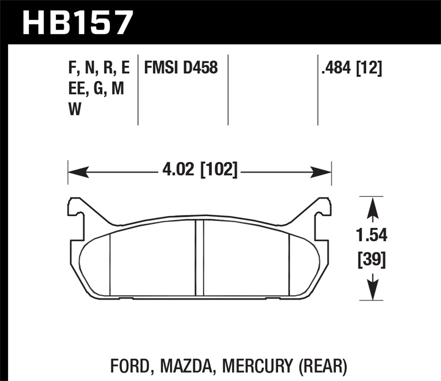 HB157F.484 HPS Performance Street Brake Pads - High Performance Ceramic Brake Pads for Cars & Trucks | Smooth & Quiet Braking for Daily Commute, Highway Driving & Performance Use