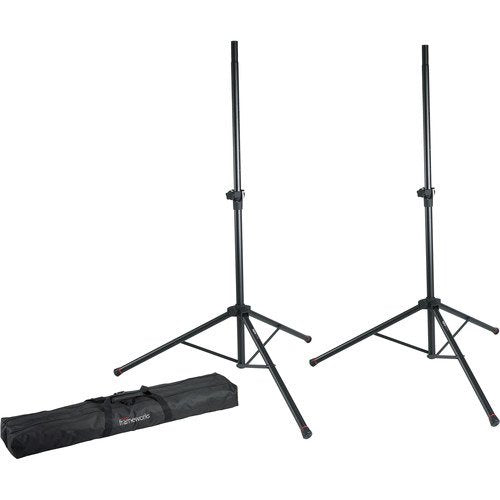 Gator Frameworks GFW SPK 2000 Speaker Stands Pair with Carry Bag - Perfect for DJ Equipment, PA Systems & Home Studio Speaker Mounting