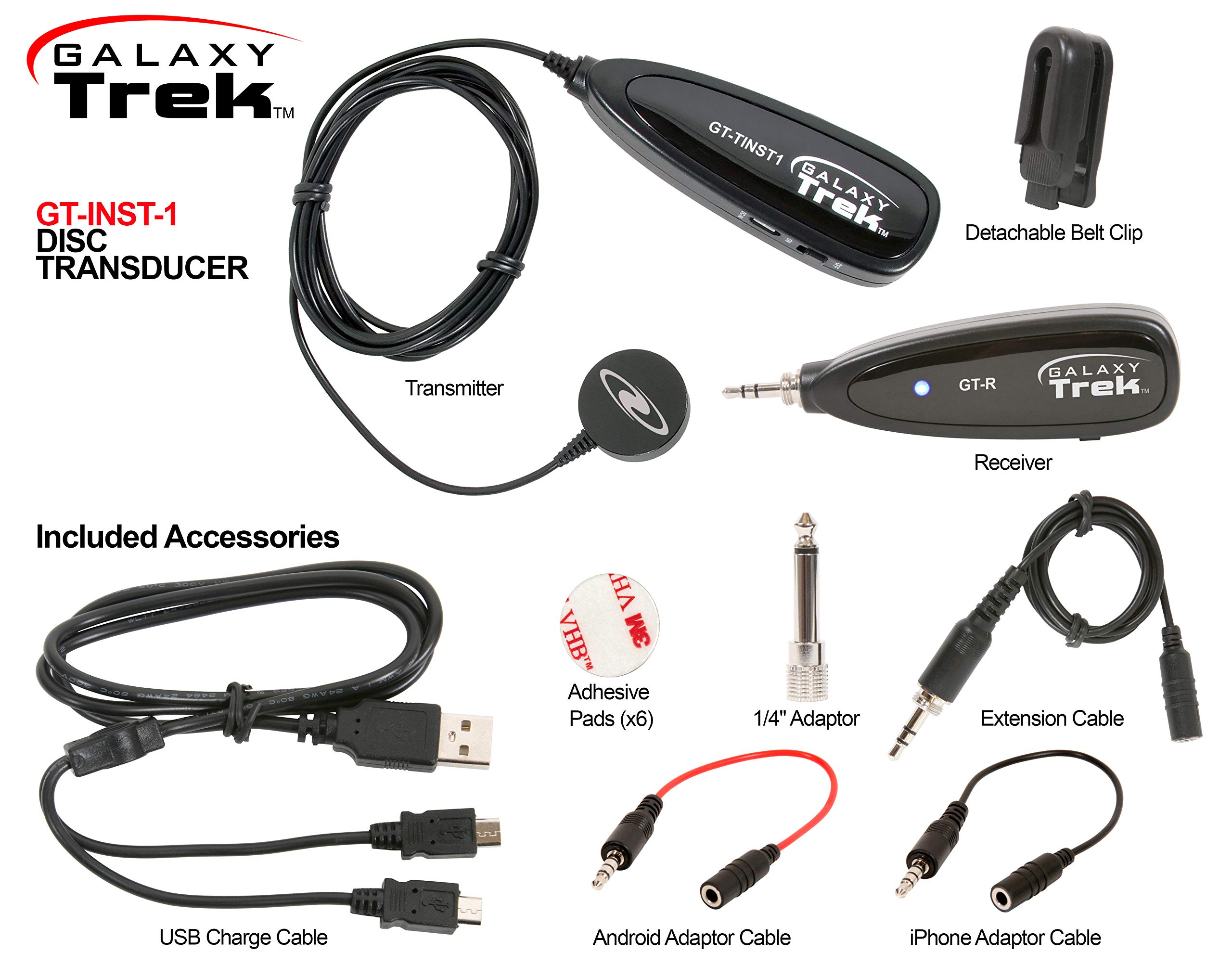 Galaxy Audio GalaxyTrek GT-INST-1 Wireless Portable Disc Transducer - High-Quality Sound for Outdoor Events, DJ Performances & Live Music