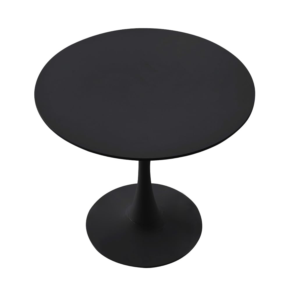 Modern Round Dining Table 31.5 Inch - Black Kitchen & Dining Room Furniture with Colored Top | Perfect for Small Spaces, Breakfast Nooks, Apartments & Cozy Family Meals