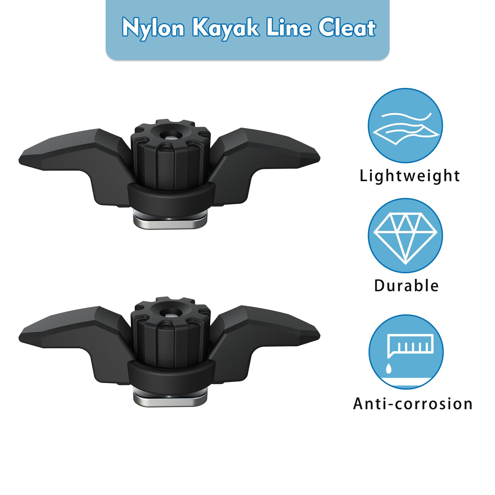 1007 Kayak Anchor Cleat - Light/Medium Duty Polymer Track Mount for Kayaks - Low Profile Design - Perfect for Fishing, Paddling & Water Sports