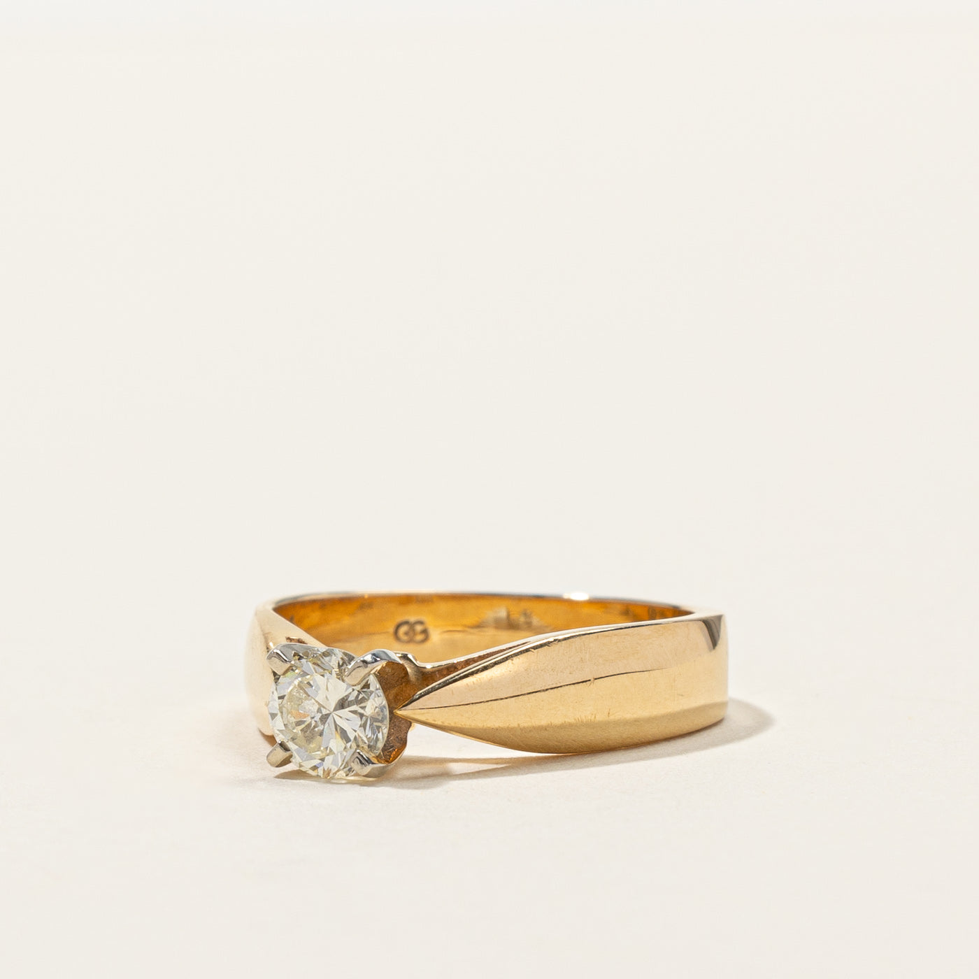 0.42ct Solitaire Diamond Engagement Ring - Size 5.5 | Classic Round Cut Wedding Band for Proposals, Anniversaries & Special Occasions