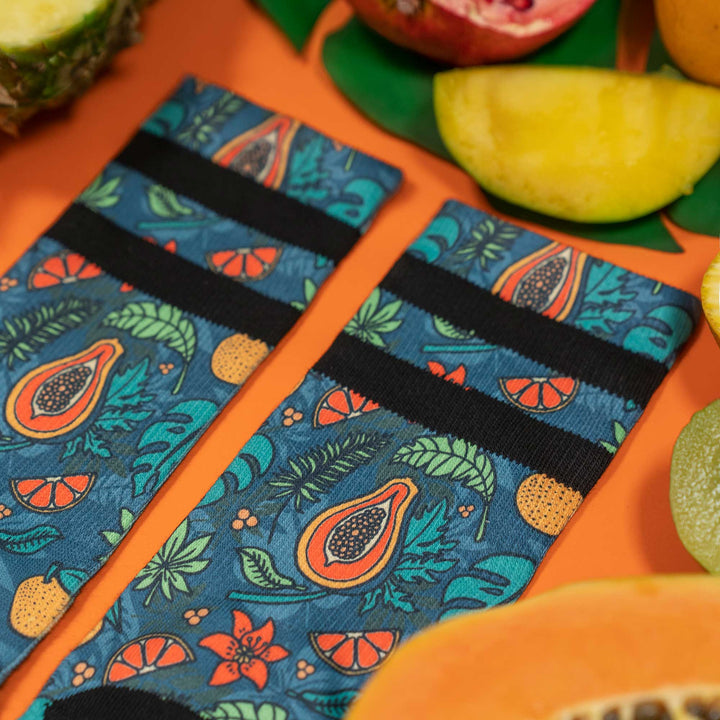 Premium American Socks - Signature Papaya Mid High Crew Socks for Men & Women | Comfortable Cotton Blend for Everyday Wear, Sports & Outdoor Activities