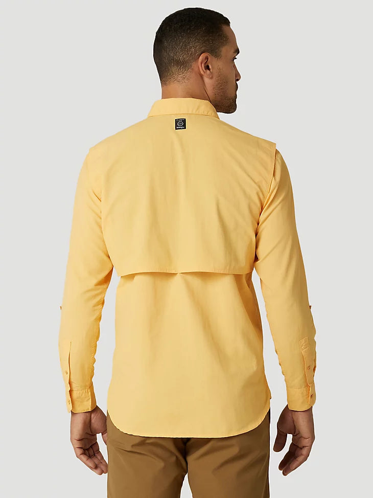ATG By Wrangler™ Men's Long Sleeve Chamois Shirt - Durable Fishing & Outdoor Work Shirt for Hiking, Camping & Casual Wear