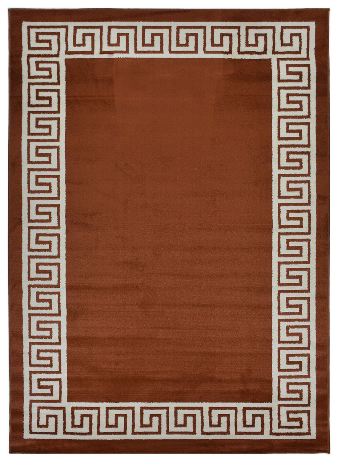 Modern Meander Ancient Roman Design Area Rug - Brown 5x7 ft - Contemporary Home Decor for Living Room, Bedroom, Office | Studio Collection