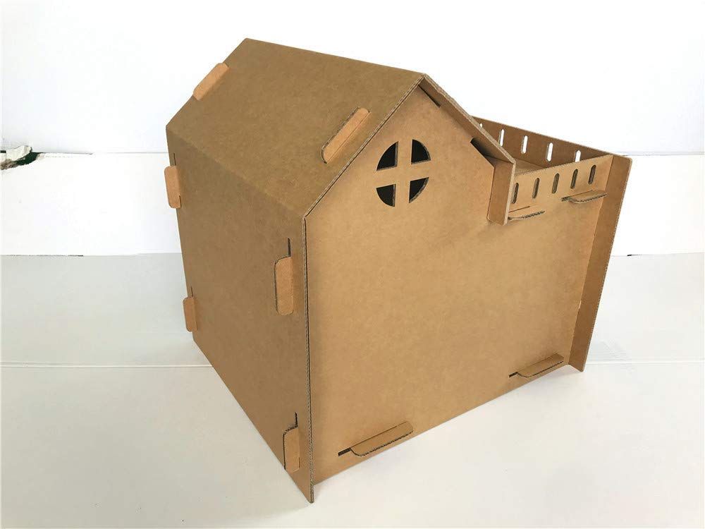 Premium Cardboard Cat House for Indoor Cats - Cozy & Durable Pet Hideaway - Perfect for Playtime, Napping & Stress Relief