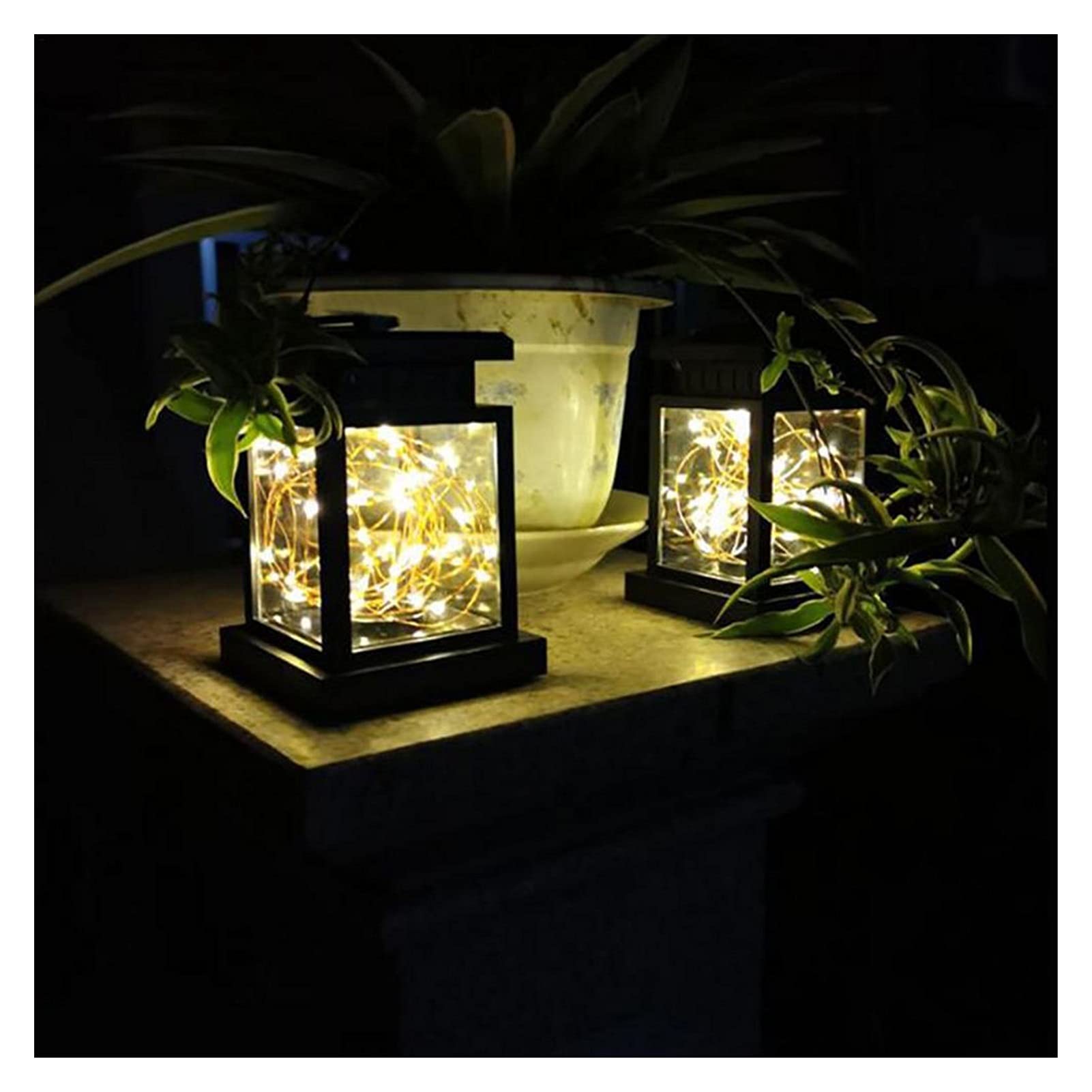**Solar Powered Hanging Lantern - Waterproof Outdoor Garden Light, Retro Patio Decor, Landscape & Festival Lighting (Warm White) - Perfect for Backyard, Camping & Wedding Decorations**