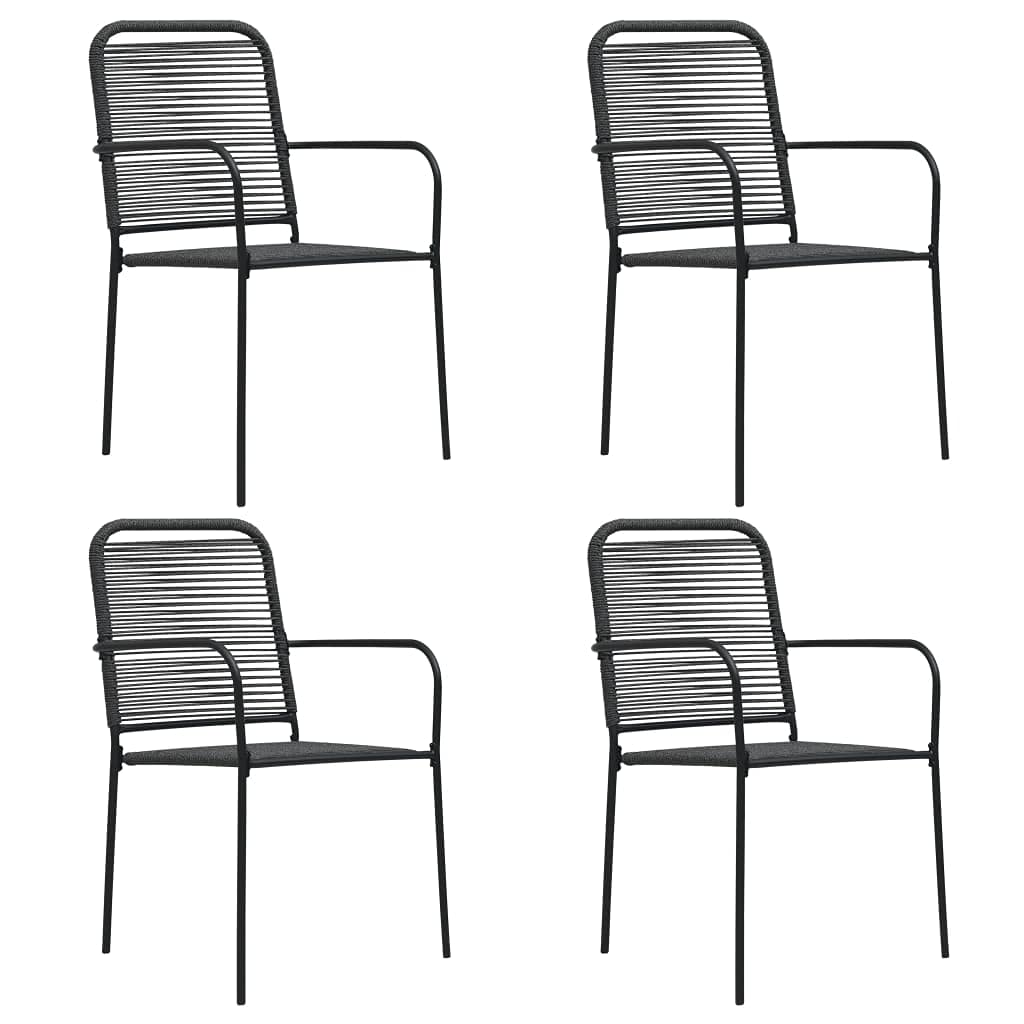 **4-Pack Weather-Resistant Outdoor Garden Chairs - Steel Frame & Cotton Rope Patio Seating for Backyard, Poolside, and Gardening**    *(Perfect for Relaxing, BBQs, or Outdoor Gatherings!)*