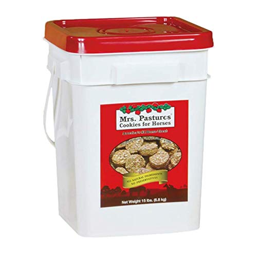 Mrs. Pastures Horse Treats - 15lb Bucket of Healthy Natural Cookies for Horses - Perfect for Training, Rewards & Bonding with Your Equine Friend
