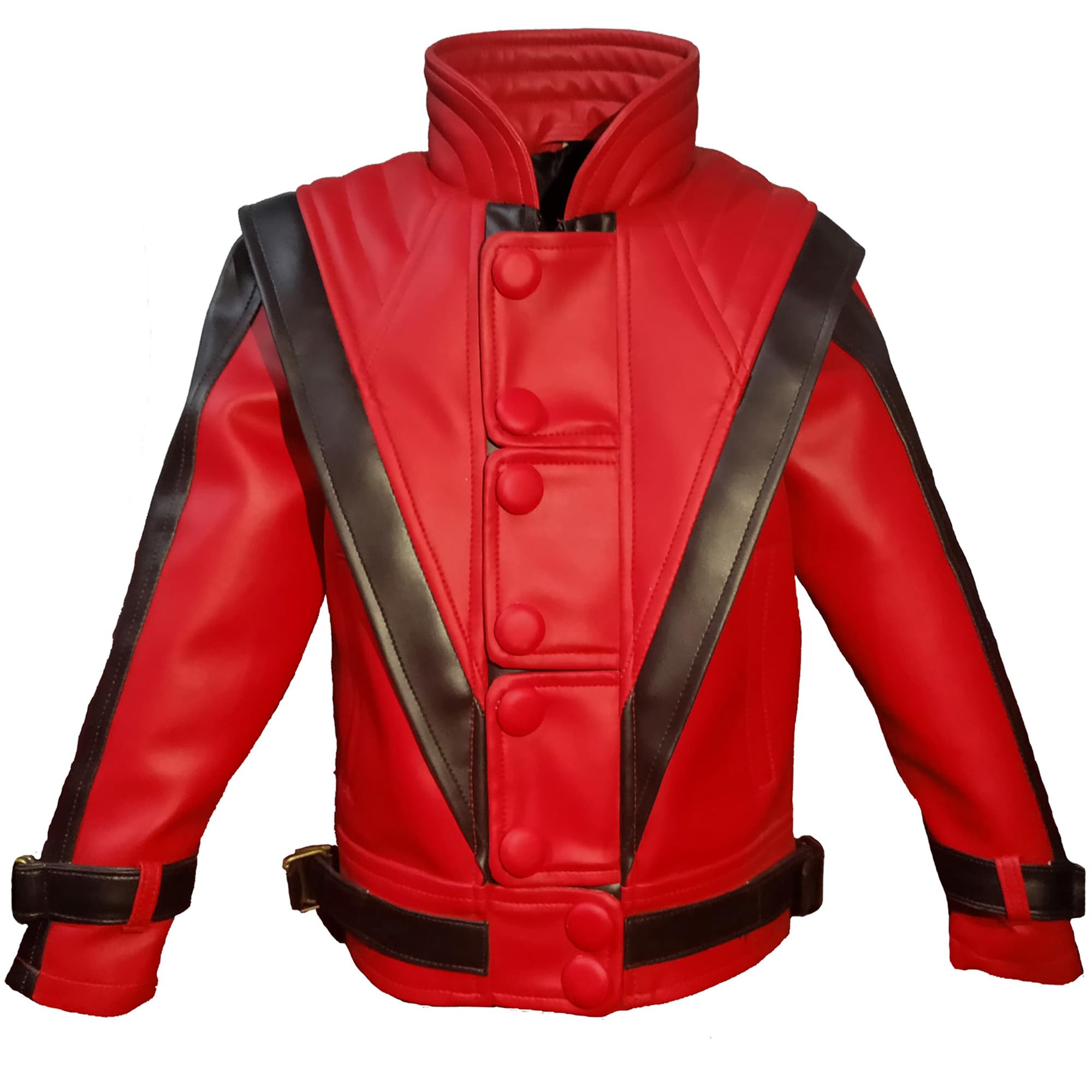 Kids Thriller Red Leather Jacket for Boys | Halloween Costume & Dance Party