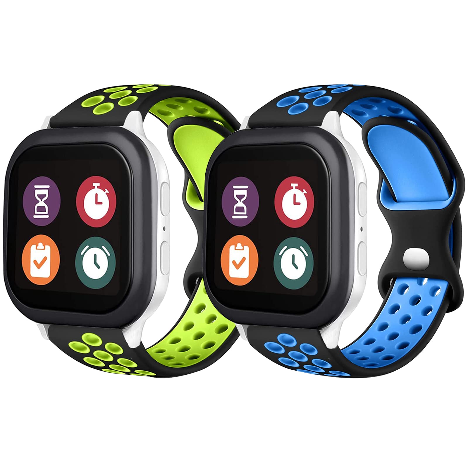 2 Pack Silicone Sport Band for Gizmo Watch 3/2/1 & Gabb Watch 3e/3/2/1, SyncUP Kids Watch & Cosmo JrTrack - Soft Breathable Replacement Strap (Small Size) - Perfect for Kids' Sports & Outdoor Activities