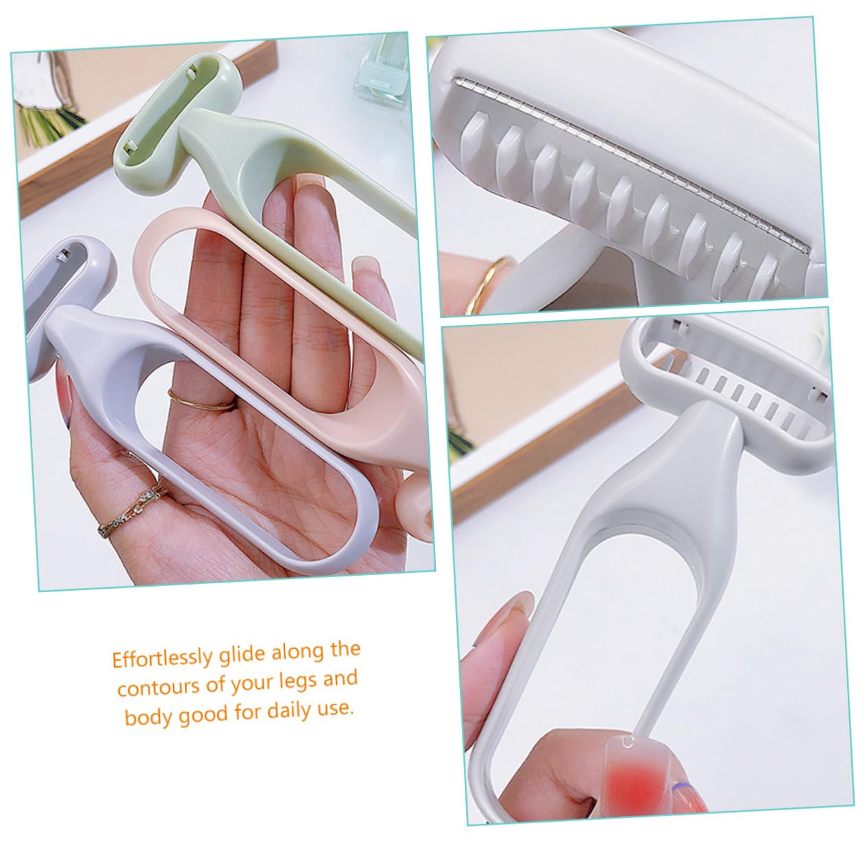 FRCOLOR 6-Pack Body Hair Trimmer Set - Manual Armpit & Body Shaver Razor for Women & Men, Grey Resin Hair Remover Tool - Perfect for Travel, Gym & Smooth Skin Care