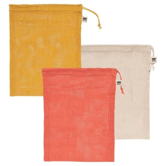 Eco-Friendly Reusable Produce Bags - Pack of 3 | Washable Mesh Grocery Bags for Fruits, Vegetables & Shopping | Sustainable Alternative to Plastic Bags for Farmers Market & Zero Waste Lifestyle
