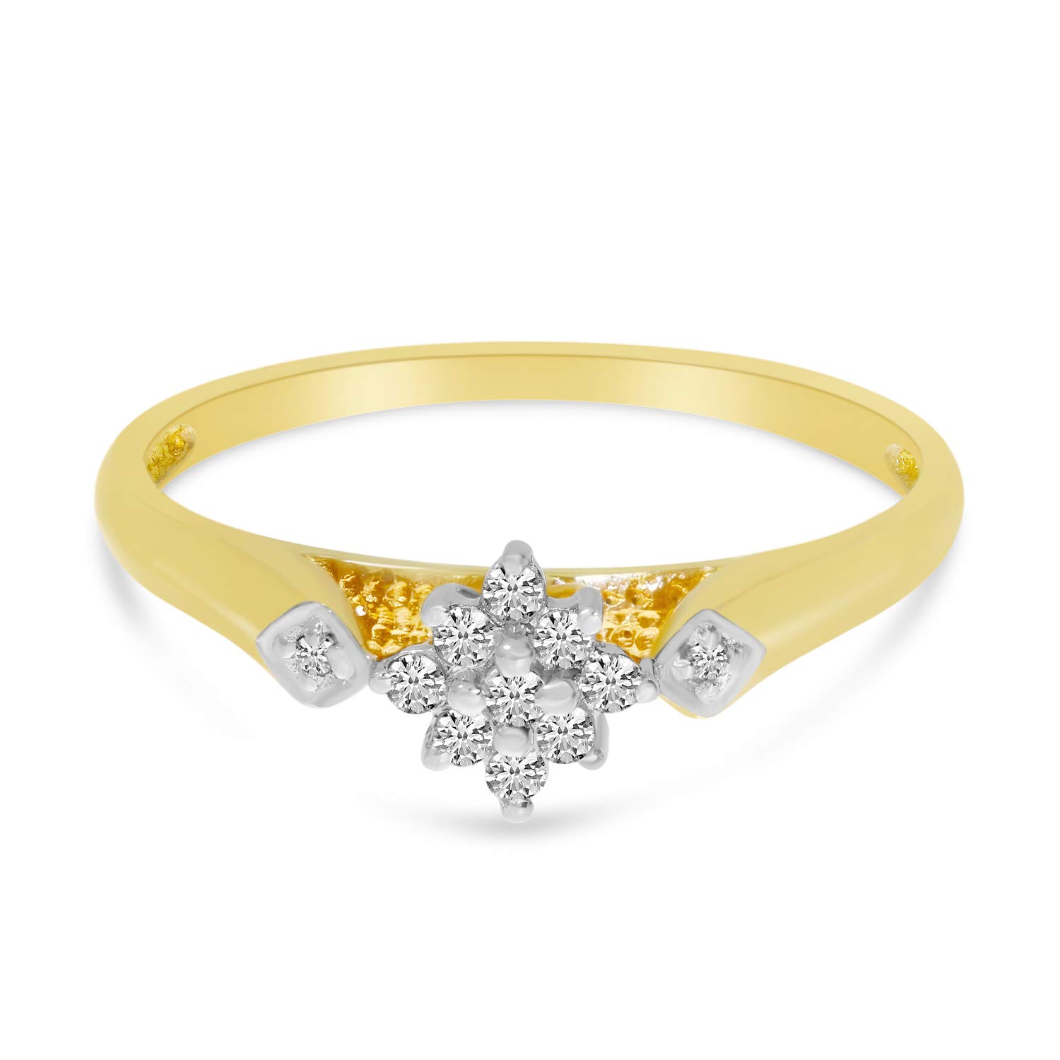 10K Yellow Gold Diamond Cluster Ring for Women - Elegant Wedding, Engagement & Anniversary Jewelry Gift - Perfect for Special Occasions & Everyday Wear