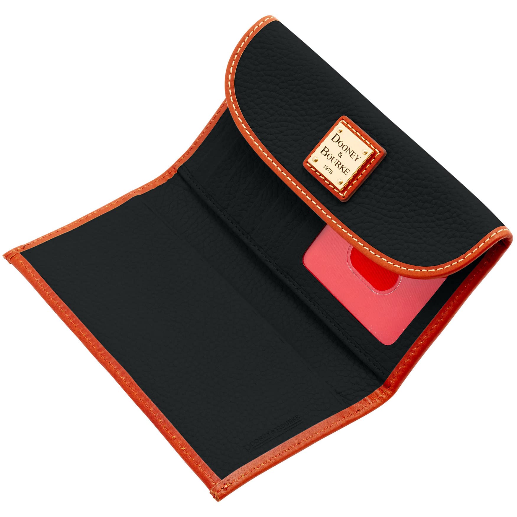Dooney & Bourke Women's Pebble Grain Leather Continental Clutch & Trifold Wallet - RFID Blocking Card Holder, Zippered Coin Pocket - Perfect for Work, Travel & Evening Events
