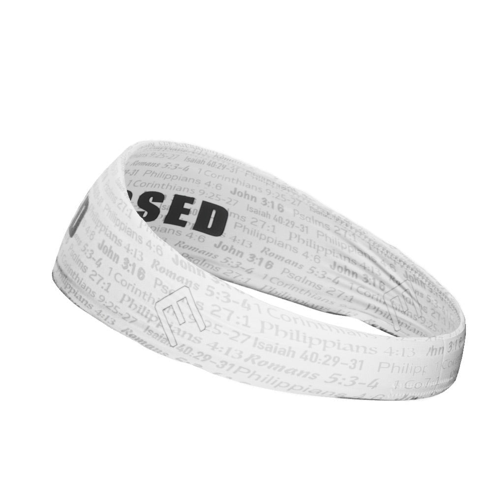 White BLESSED Headband for Women - Soft Stretchable Yoga Headband - Perfect for Workouts, Running, and Everyday Use