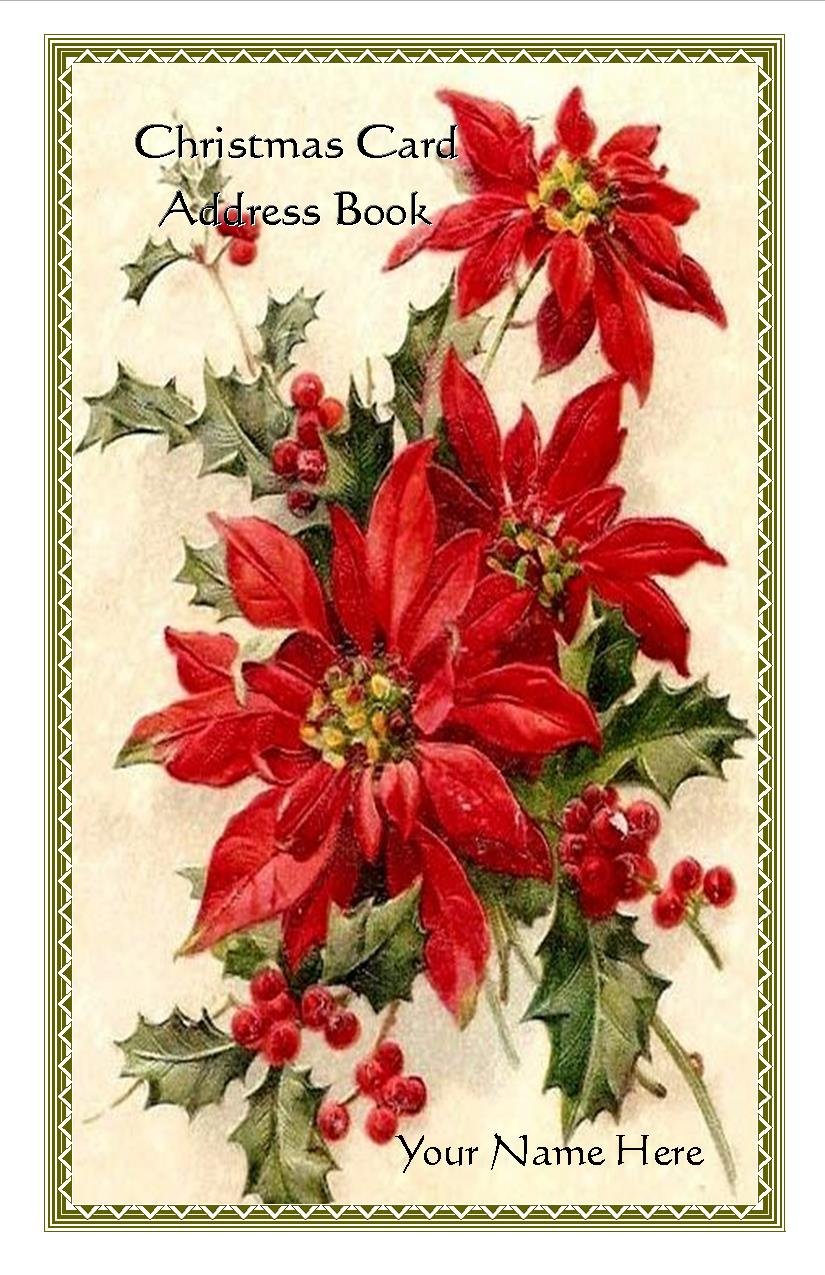 Personalized Christmas Card Address Book with A-Z Tabs - Spiral Bound Poinsettia Design - Perfect Holiday Gift for Family & Friends | Home Office Organization, Christmas Party Favors, Secret Santa Gifts