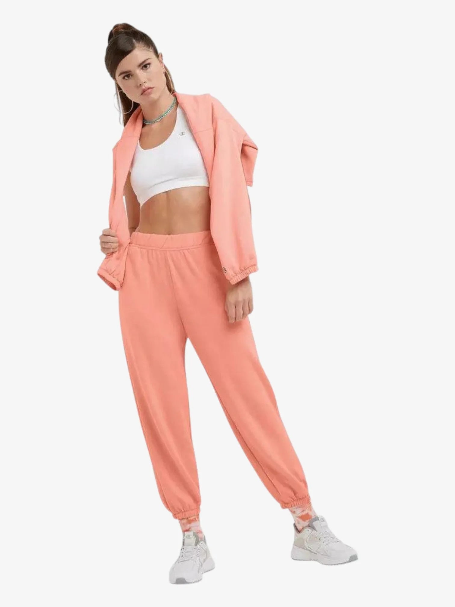 Champion Women's Soft Touch Sweatpants - Peach Color | Comfortable Fleece Joggers for Lounge, Workout & Casual Wear