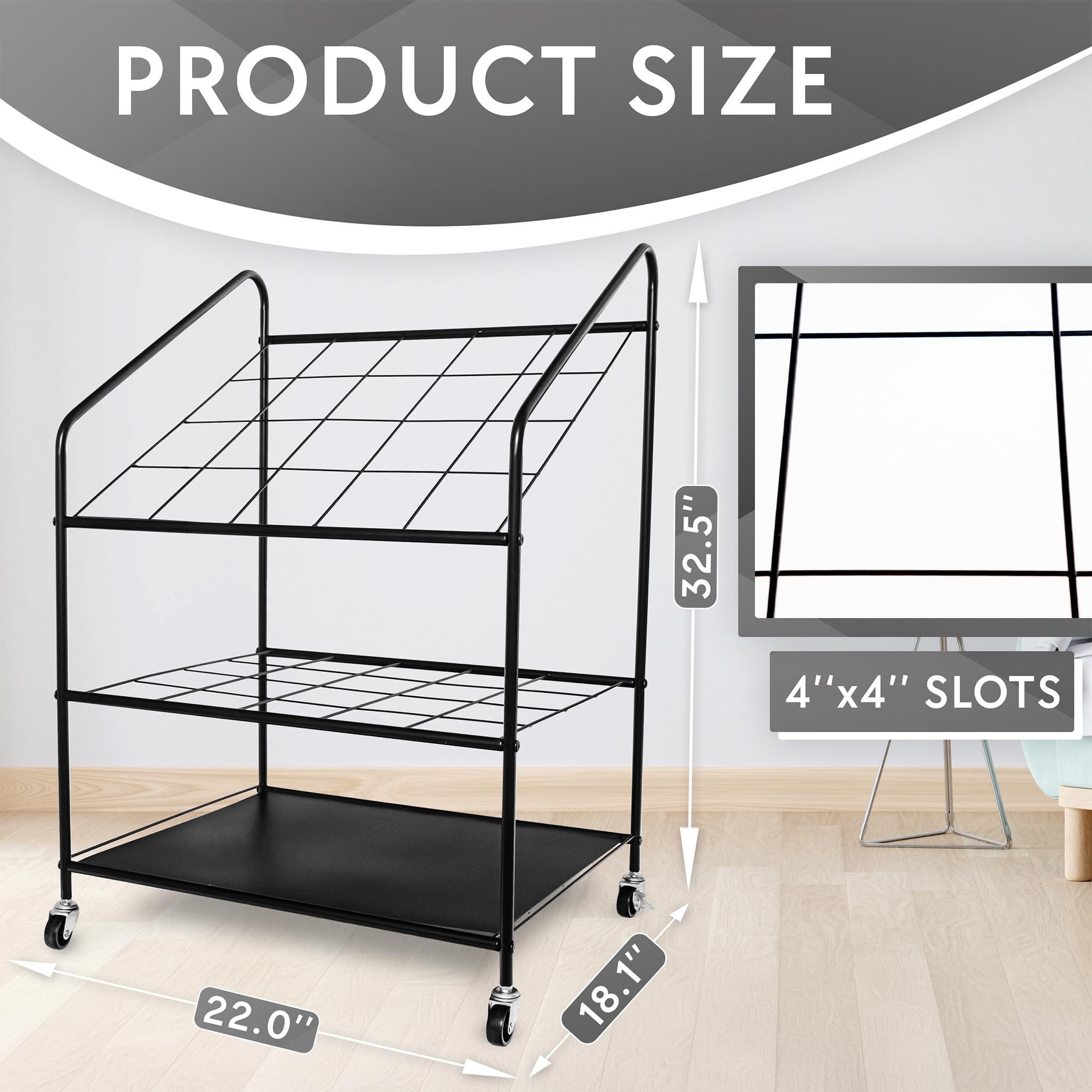 Blueprint Holder Storage Organizer with 20 Compartments - Large Blueprint Storage Rack for Posters, Maps, Documents - Perfect for Architects, Engineers & Office Organization