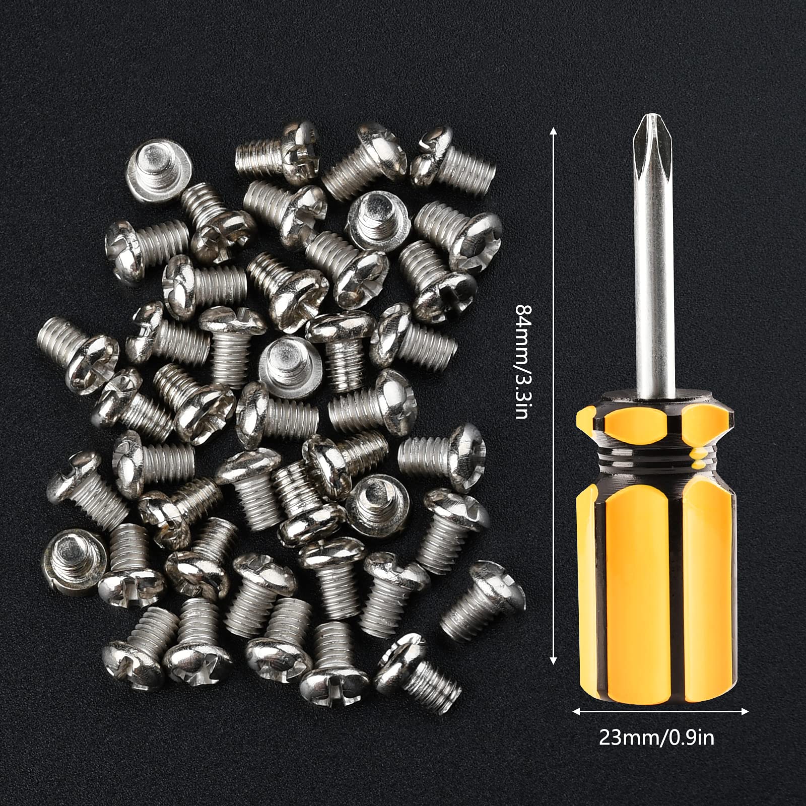 50PCS Adjustable Wire Rope Clips for 1-2mm Diameter Cables - Aluminum Crimping Loop Sleeves with End Screw Stopper & Screwdriver - Perfect for Marine, Construction, and DIY Projects