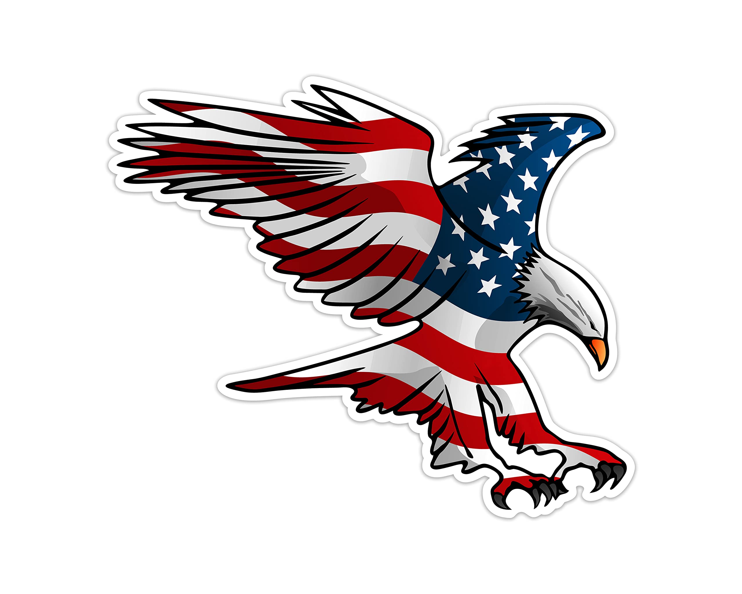 American Flag Bald Eagle Swooping Patriotic Decal - Waterproof Vinyl Sticker for Cars, Tumblers, Laptops | Perfect for 4th of July, Veterans Day & Patriotic Decor