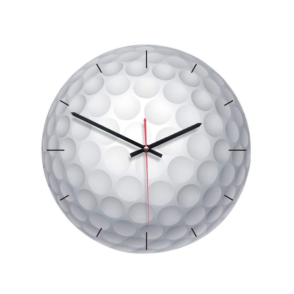 Creative Acrylic Golf Ball Wall Clock - Round Hanging Clock for Golf Lovers - Perfect for Home, Living Room & Dining Room Decor - Ideal Gift for Golf Enthusiasts & Sports-Themed Spaces