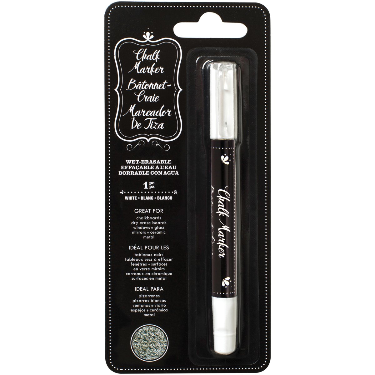 American Crafts White Erasable Chalk Marker (369908) - Perfect for Chalkboards, Windows, Signs & DIY Projects