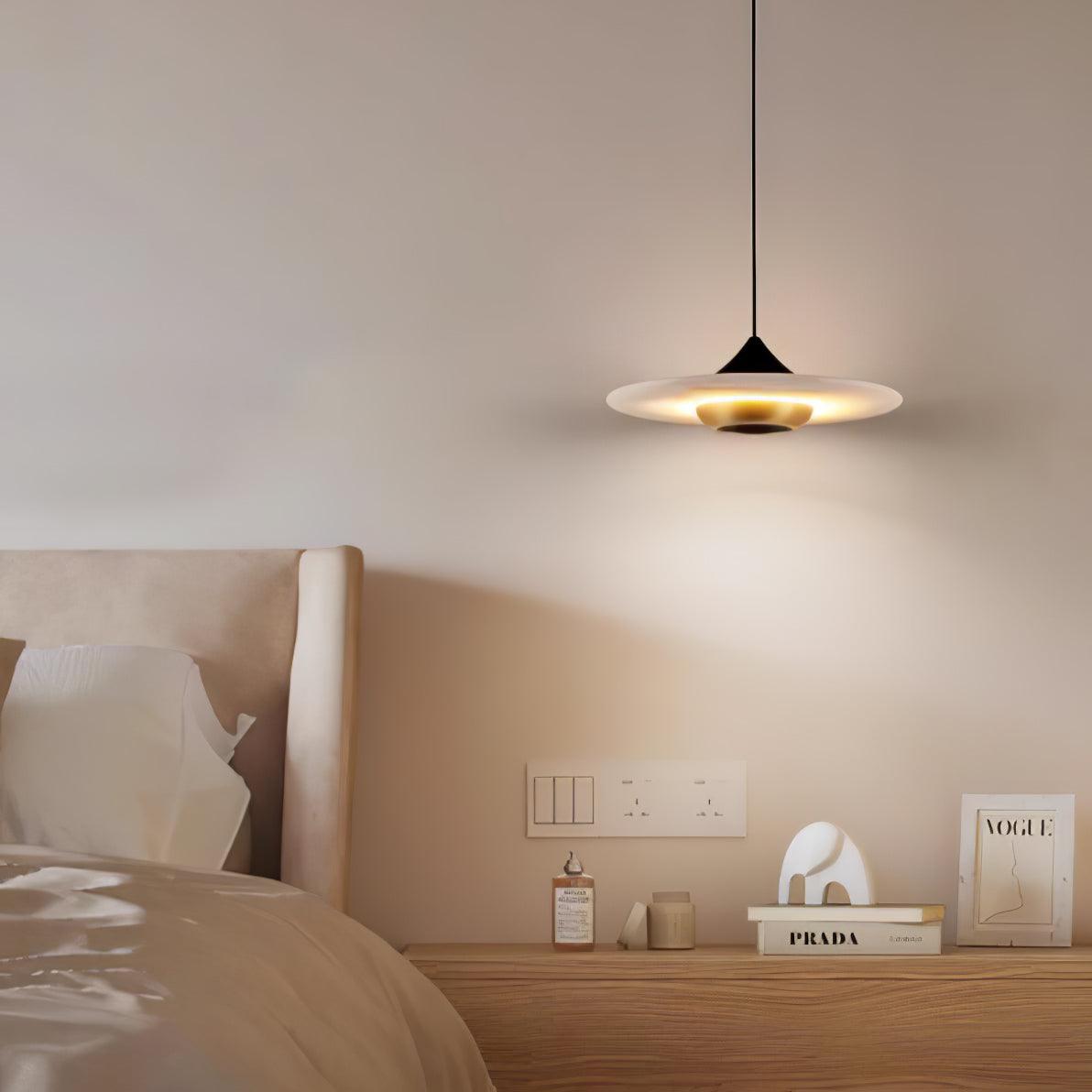 Modern UFO Flying Saucer Marble Pendant Light - Elegant Hanging Ceiling Lamp for Living Room, Dining Room, and Bedroom Decor