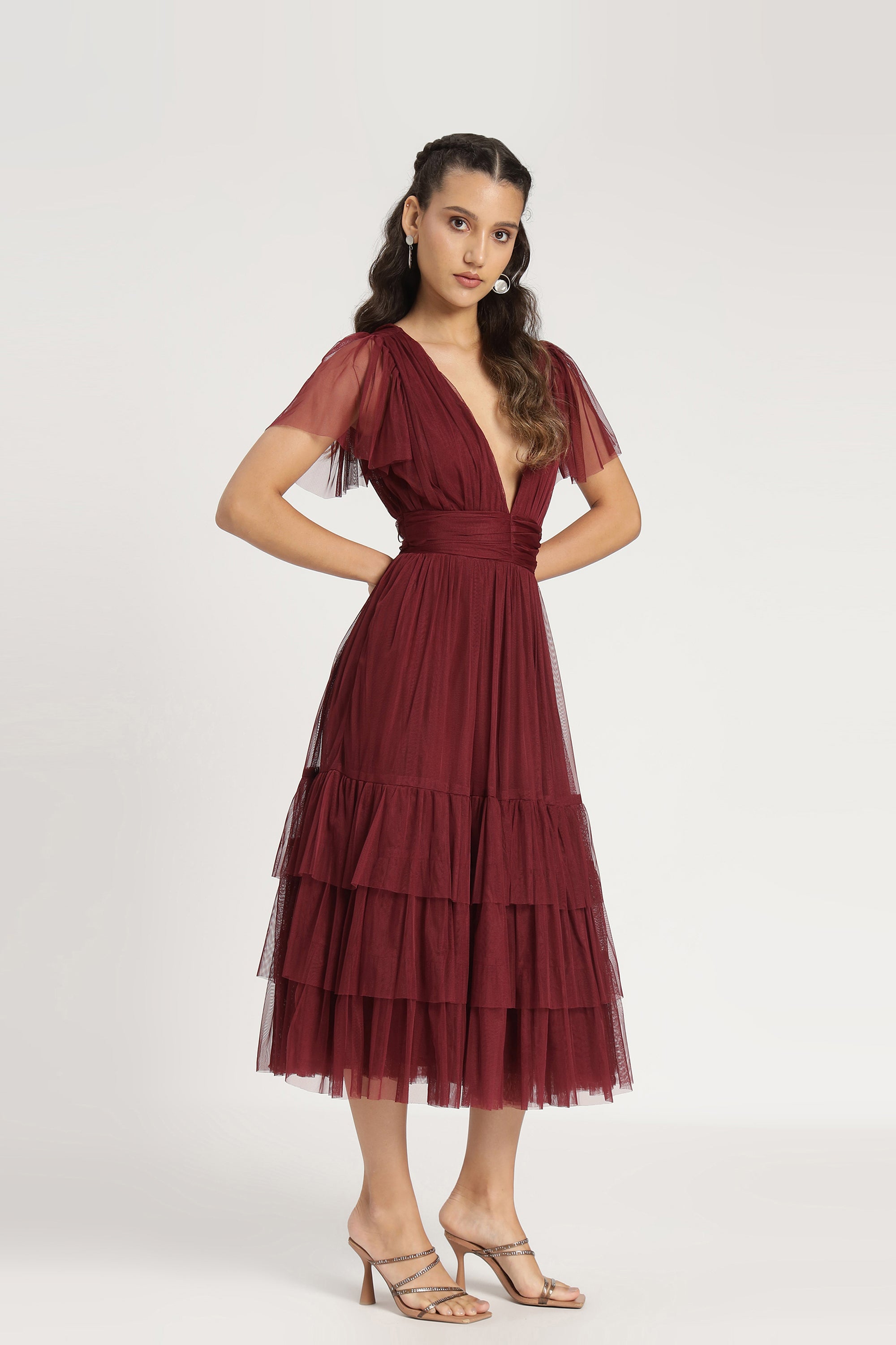 Elegant Madison Burgundy Bridesmaid Dress - A-Line Floor-Length Formal Gown for Weddings, Prom & Special Occasions