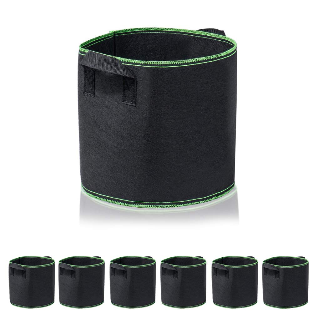 5 Gallon Grow Bags 6-Pack - Breathable Fabric Plant Pots with Sturdy Handles for Vegetables, Herbs & Flowers - Ideal for Indoor Gardening, Balcony & Patio Planting
