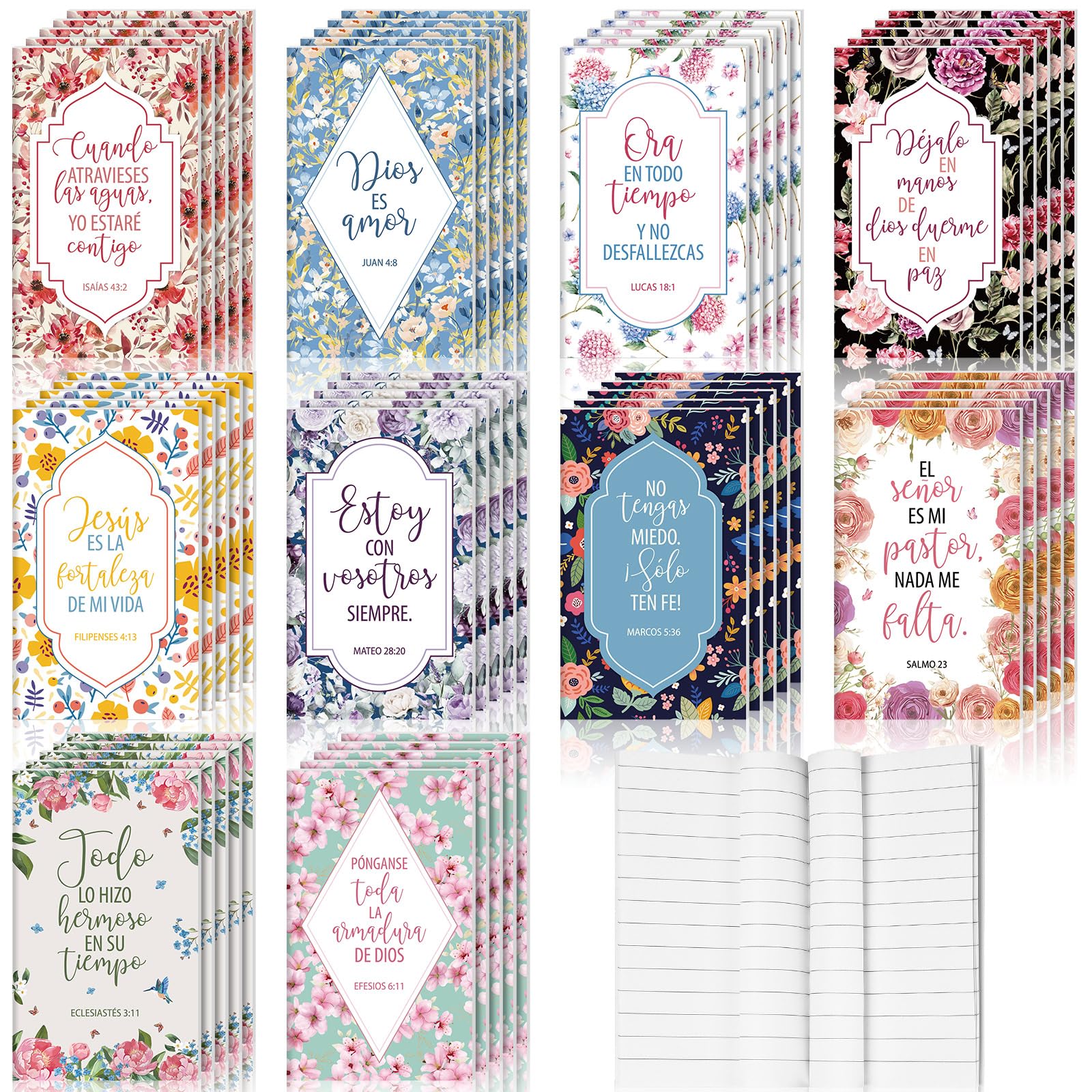 30 Pack Spanish Bible Verse Notebooks - Christian Journals Bulk Set, Religious Prayer Journals & Inspirational Notepads for Women & Men - Perfect for Scripture Study, Church Gifts, Office & Home Use