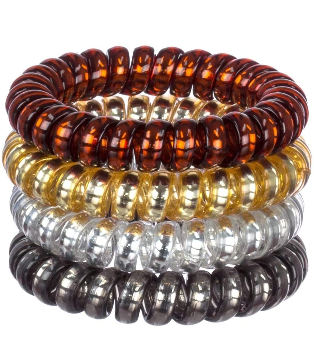 Aashirwad Collection 24-Piece Multicolor Spiral Stretch Ponytail Holders - Soft Elastic Hair Bands for Women & Girls - Perfect for School, Work, Gym & Everyday Hairstyles