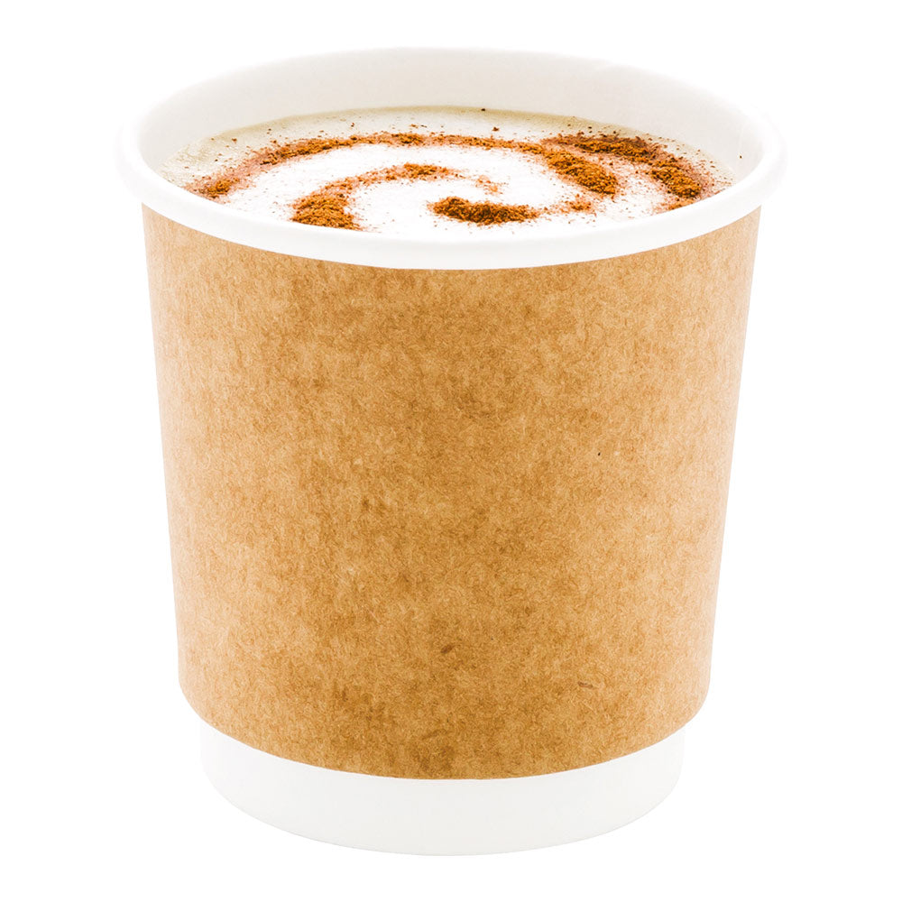 4 oz Eco-Friendly Kraft Paper Coffee Cups - Double Wall Insulated, 2.5