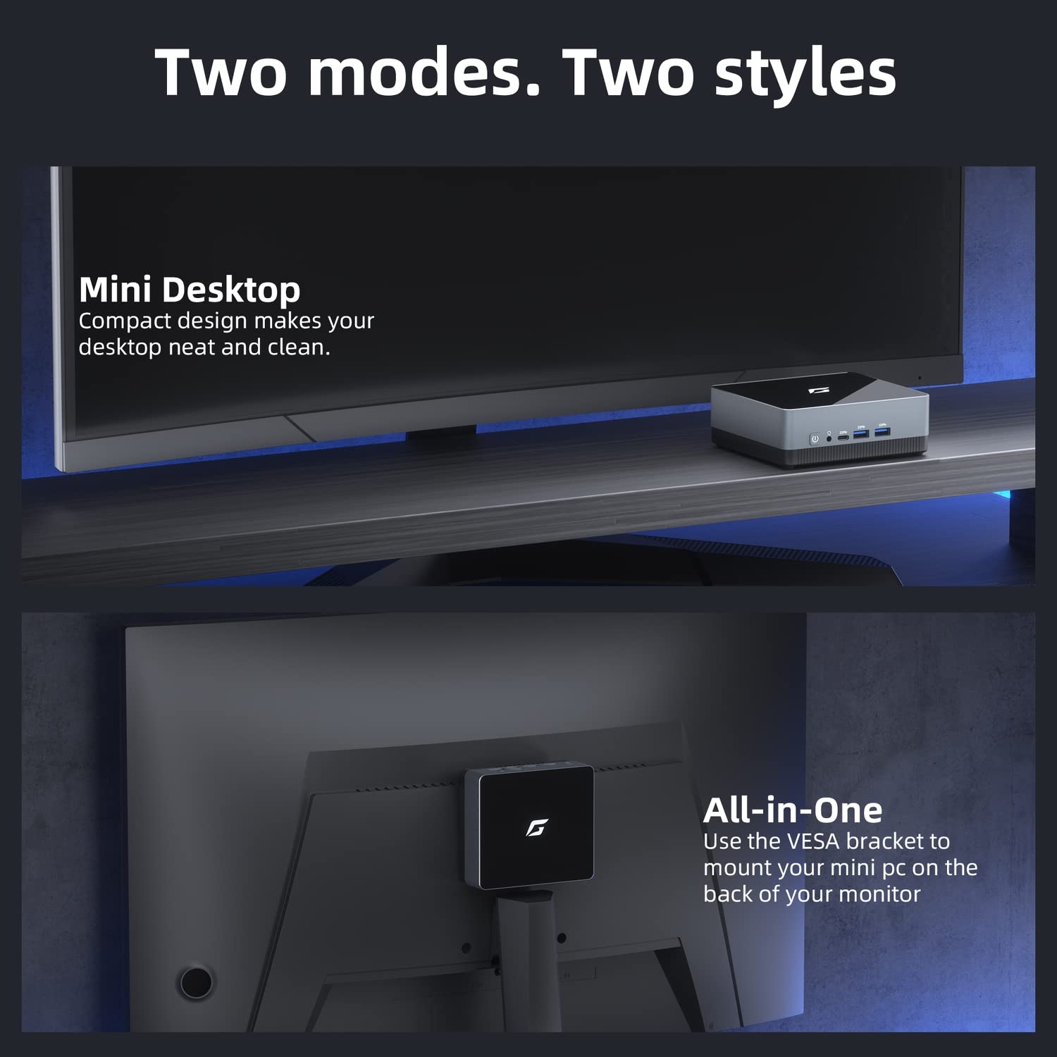 Intel N5095A Quad-Core Mini PC (Outperforms N5105) | 16GB DDR4 RAM 256GB PCIe SSD | 4K Dual Display Support | WiFi 6, Bluetooth, RJ45, 4 USB Ports | VESA Mountable Compact Desktop Computer for Home Office, Gaming & Digital Signage