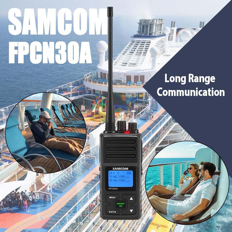 Professional SAMCOM 2-Way Radios Walkie Talkies - Rechargeable Long Range UHF Two Way Radio (5 Watts) with 2-Pin Earpiece & 1500mAh Battery - Ideal for Schools, Warehouses, Churches & Business Communication (19 Pack)