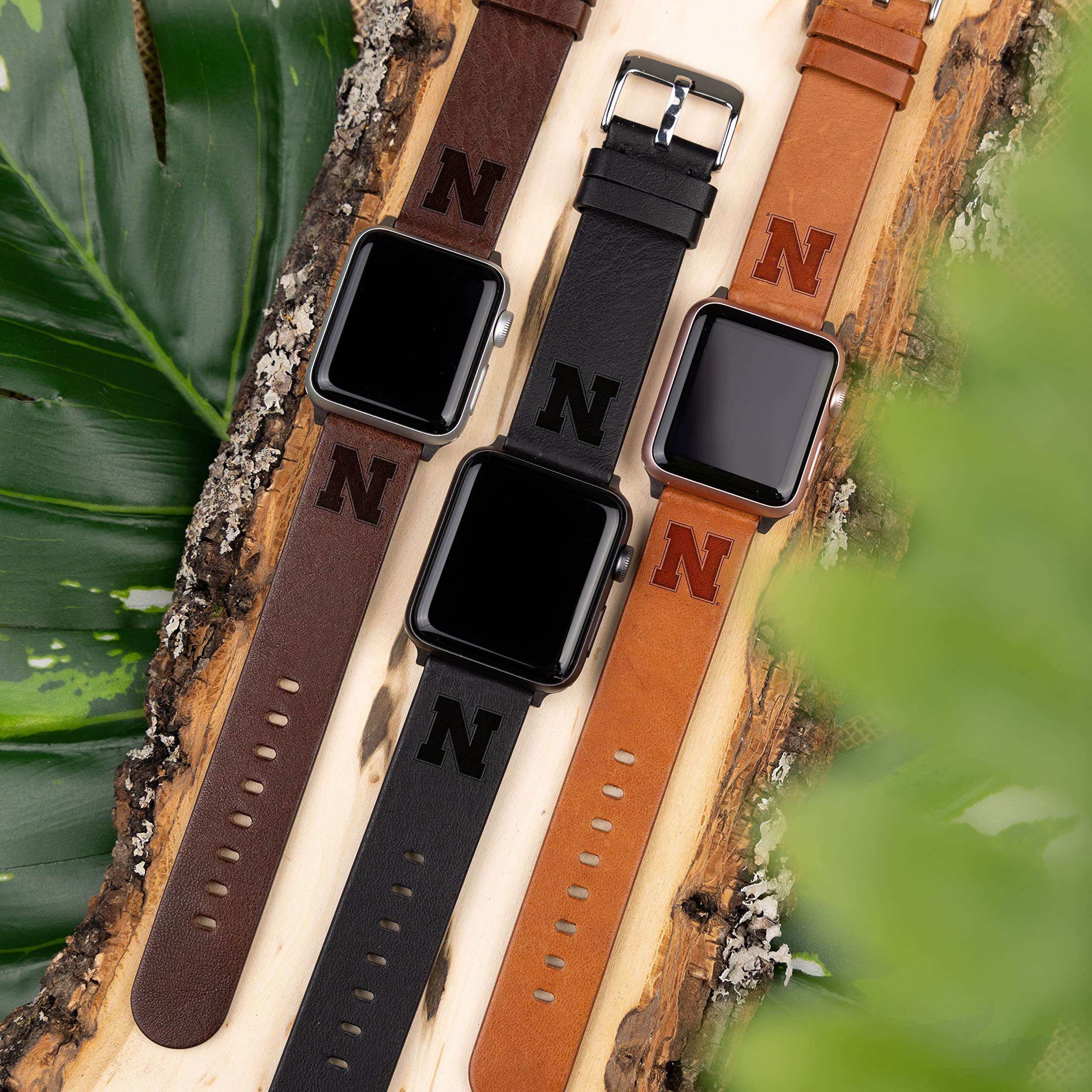Nebraska Huskers Leather Watch Band for Apple Watch - Durable & Stylish Replacement Strap - Perfect for Game Days, Workouts & Everyday Wear