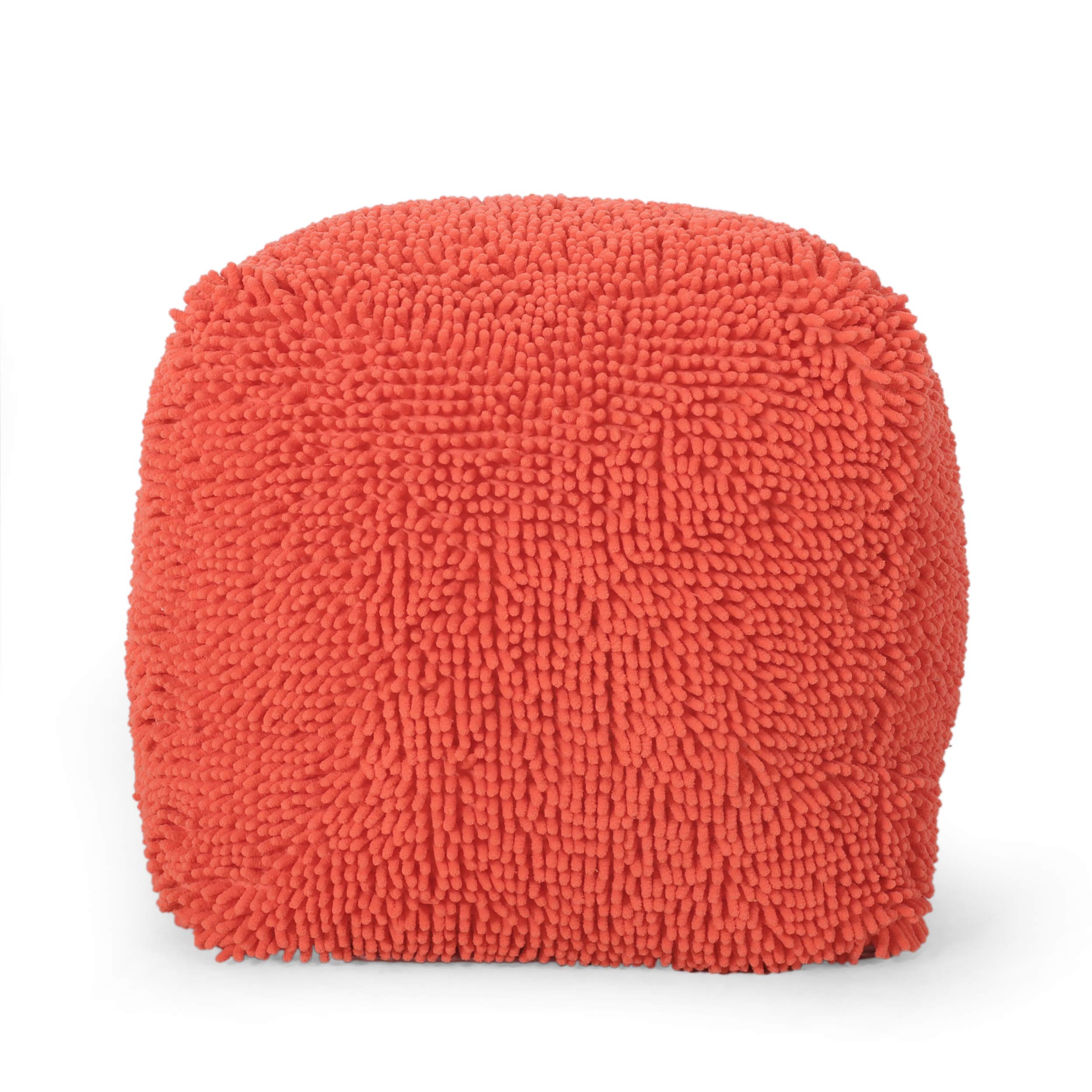Christopher Knight Home Moloney Coral Pouf - Stylish Round Footstool for Living Room, Bedroom & Lounge - Perfect Accent Ottoman for Home Decor