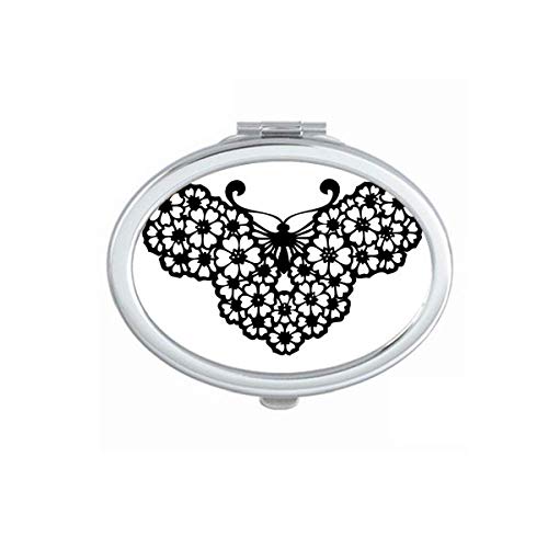 DIYthinker Portable Folding Double-Sided Mirror with Butterfly Floral Wings Design - Perfect for Makeup, Travel, and Home Decor