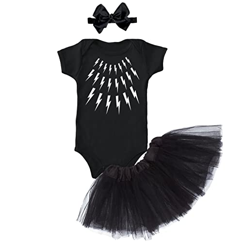 Lightning Bolts - Black Bodysuit / Black Tutu