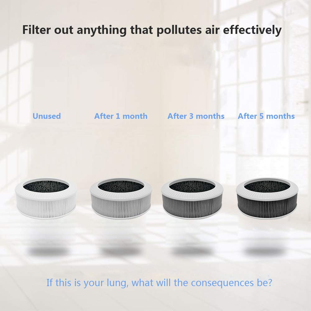 QUEENTY True HEPA Replacement Filter for F006 Car Air Purifier | Improves Air Quality & Reduces Allergens | Perfect for Cars, Trucks & Small Spaces