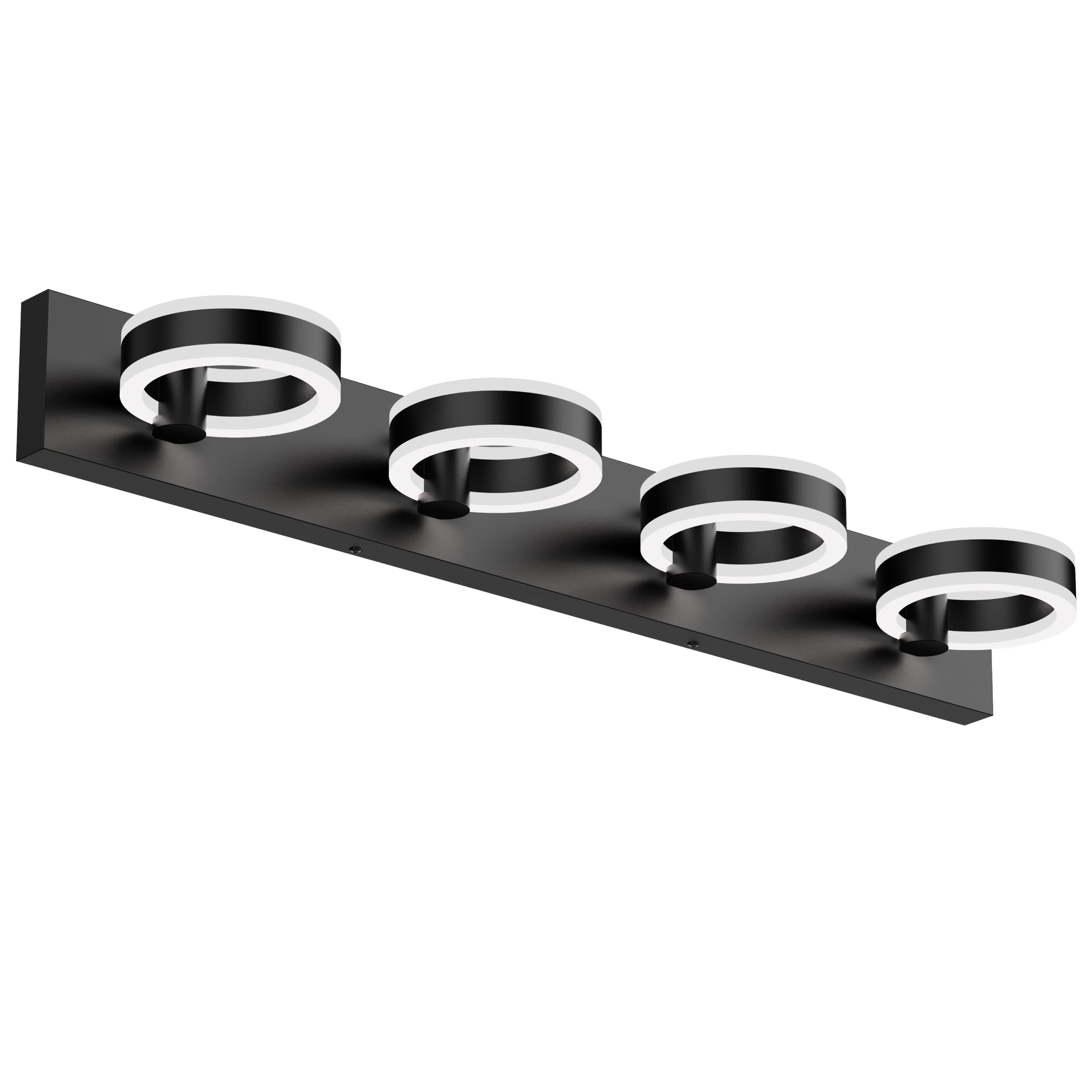 4-Light Black Bathroom Vanity Light Fixture - 33 Inch Acrylic LED Dimmable Up/Down Lighting for Modern Bathroom & Powder Room Decor