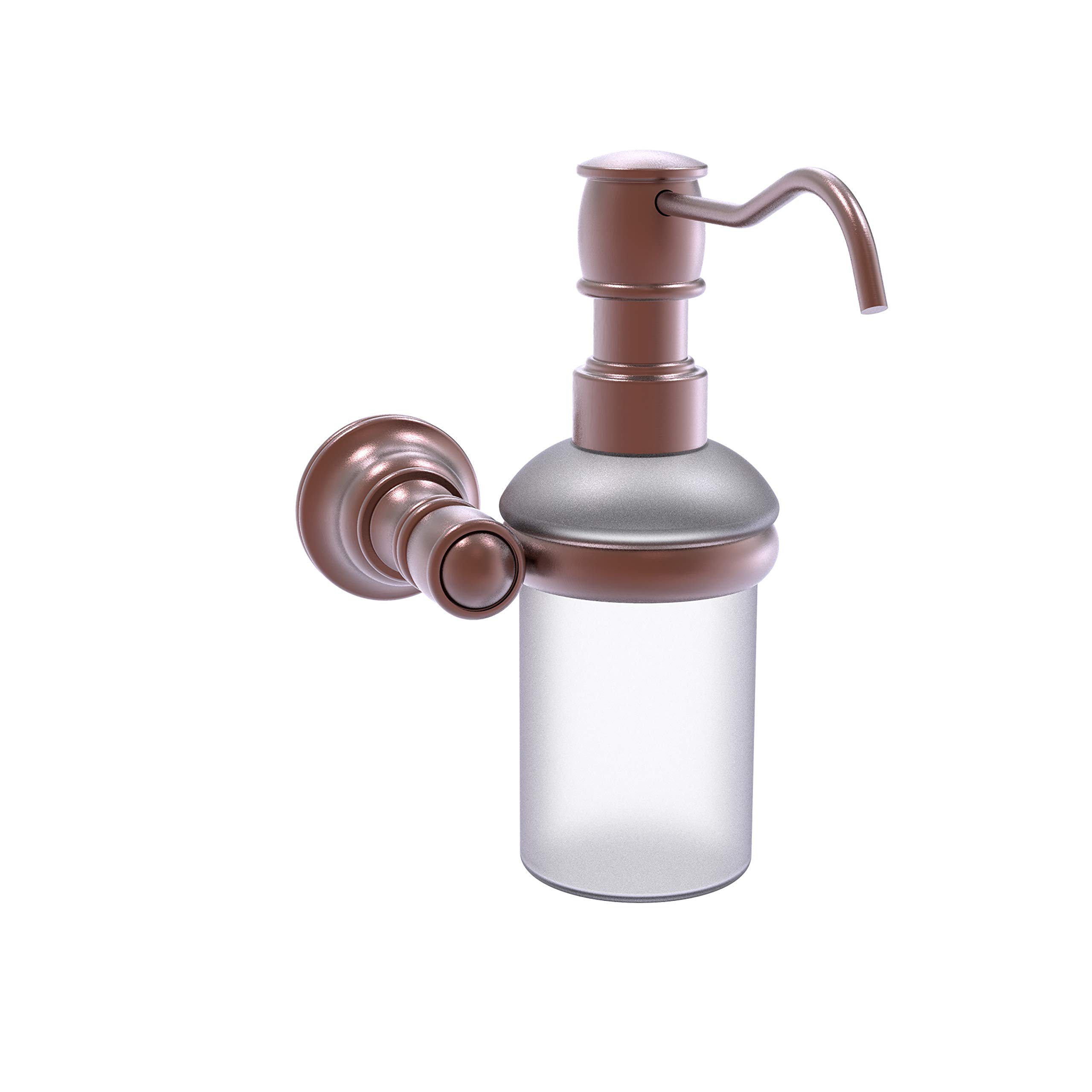 Allied Brass Carolina Collection Wall Mounted Soap Dispenser - Antique Copper Finish for Bathroom, Kitchen & Powder Room - Elegant Hand Soap Dispenser for Home Decor