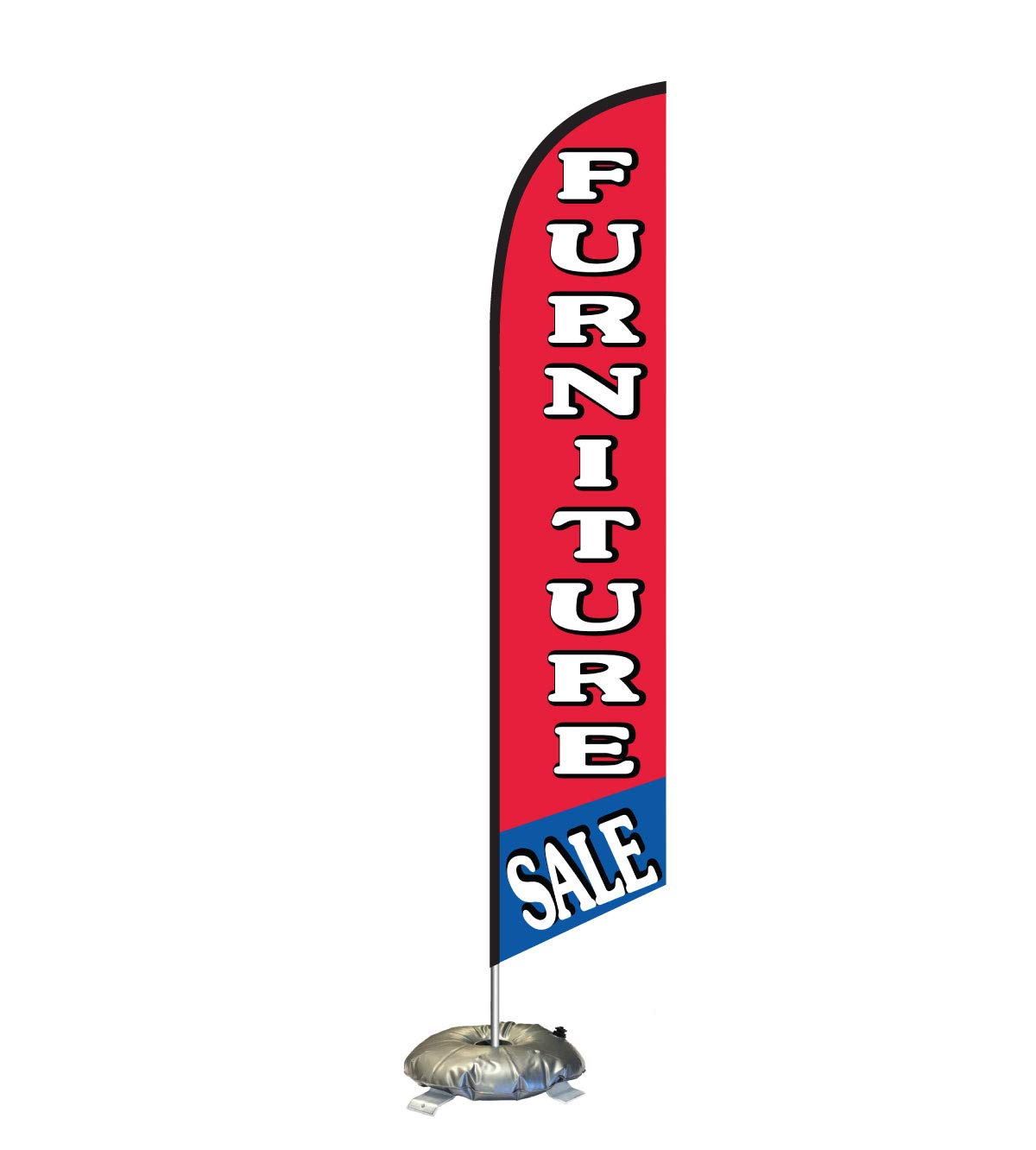 Feather Flag Kit with Cross Base & Weight Donut - Outdoor Advertising Banner Swooper Flag for Business, Store, and Event Promotion