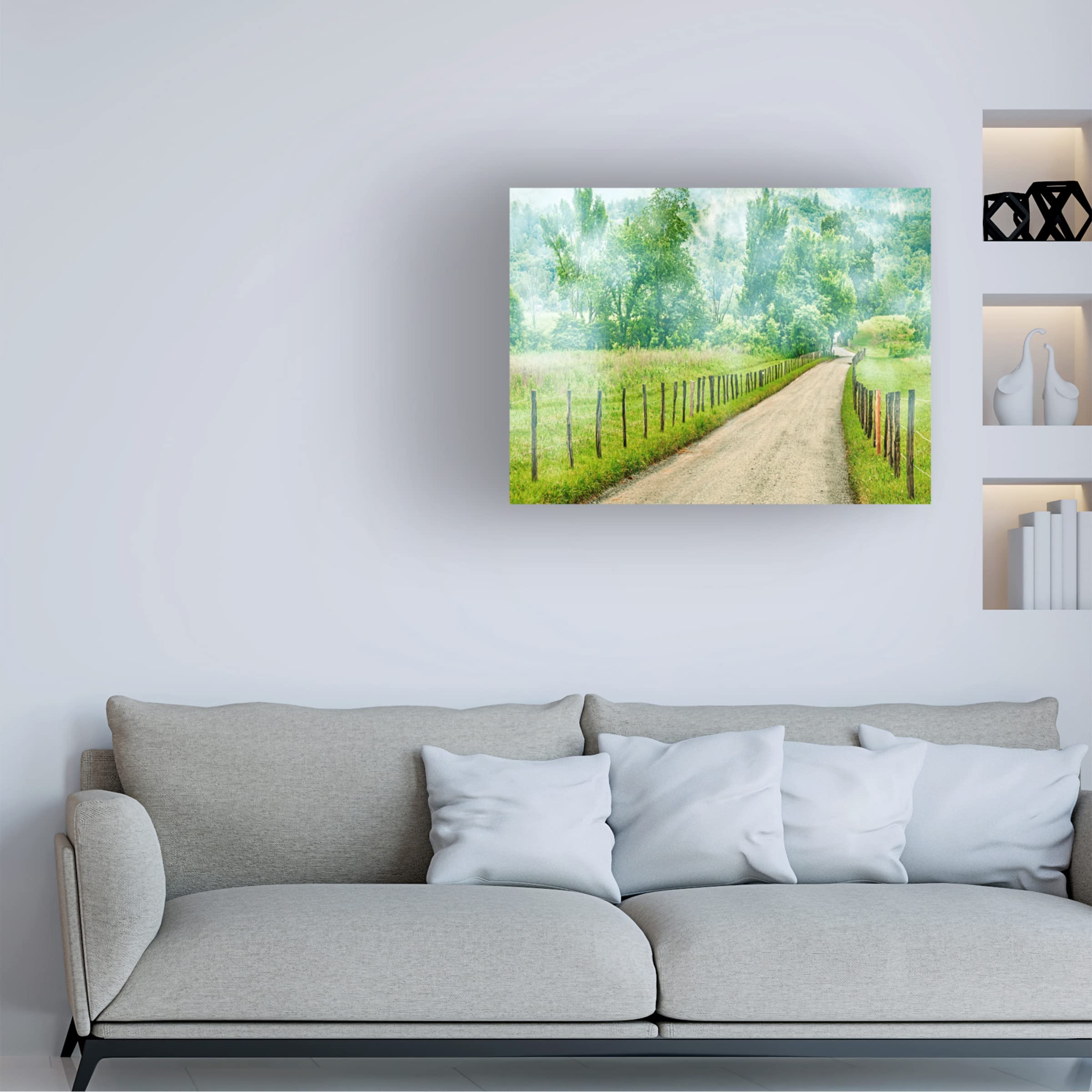 James McLoughlin 'Country Road Photo II' Canvas Wall Art Print - Landscape Nature Photography for Living Room, Bedroom & Office Decor