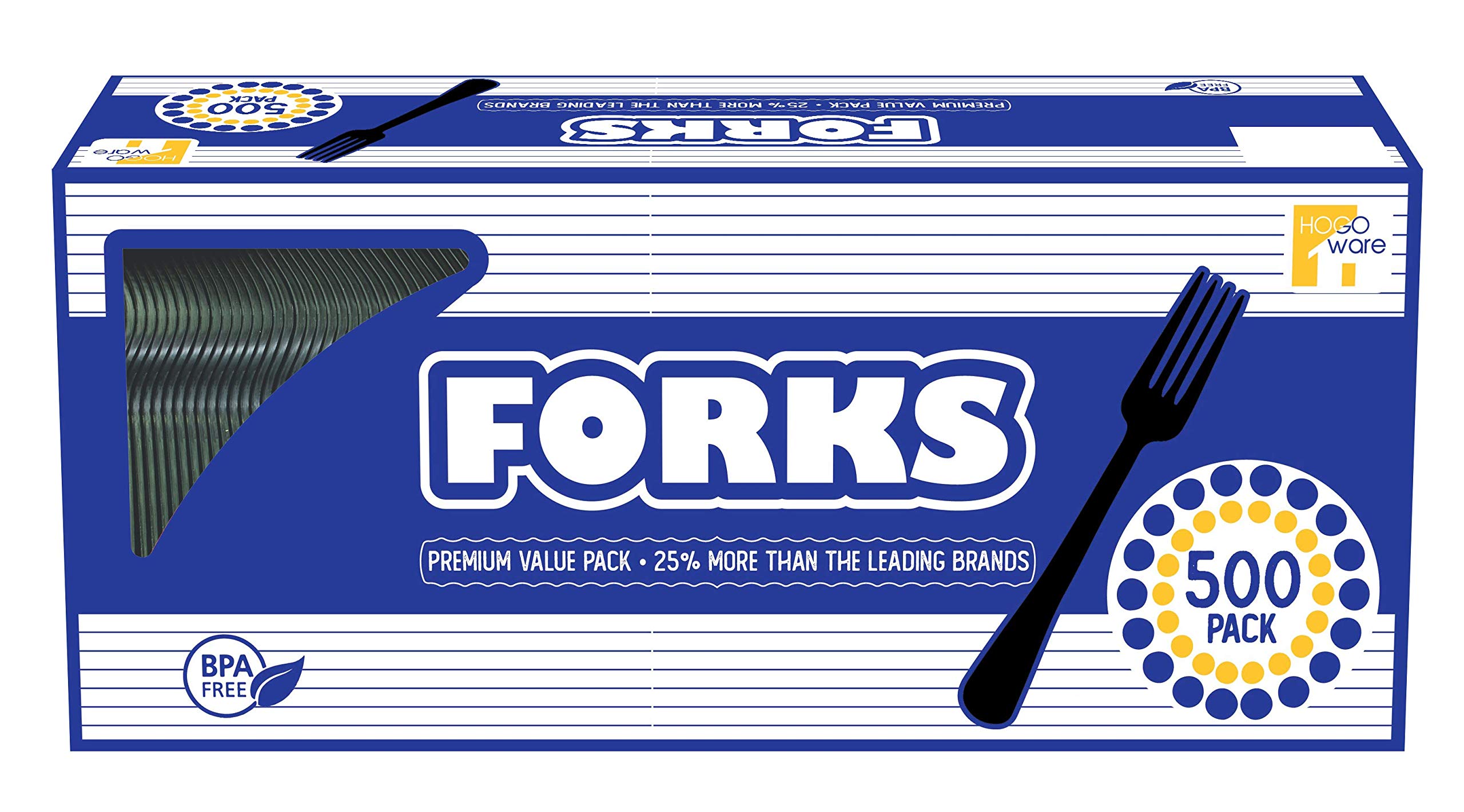 500 Pack Black Plastic Forks - Heavy Duty Disposable Cutlery Set | Premium Plastic Utensils for Parties, BBQs, Picnics, Office and Home Use | Bulk Plasticware for Catering, Events & Everyday Dining