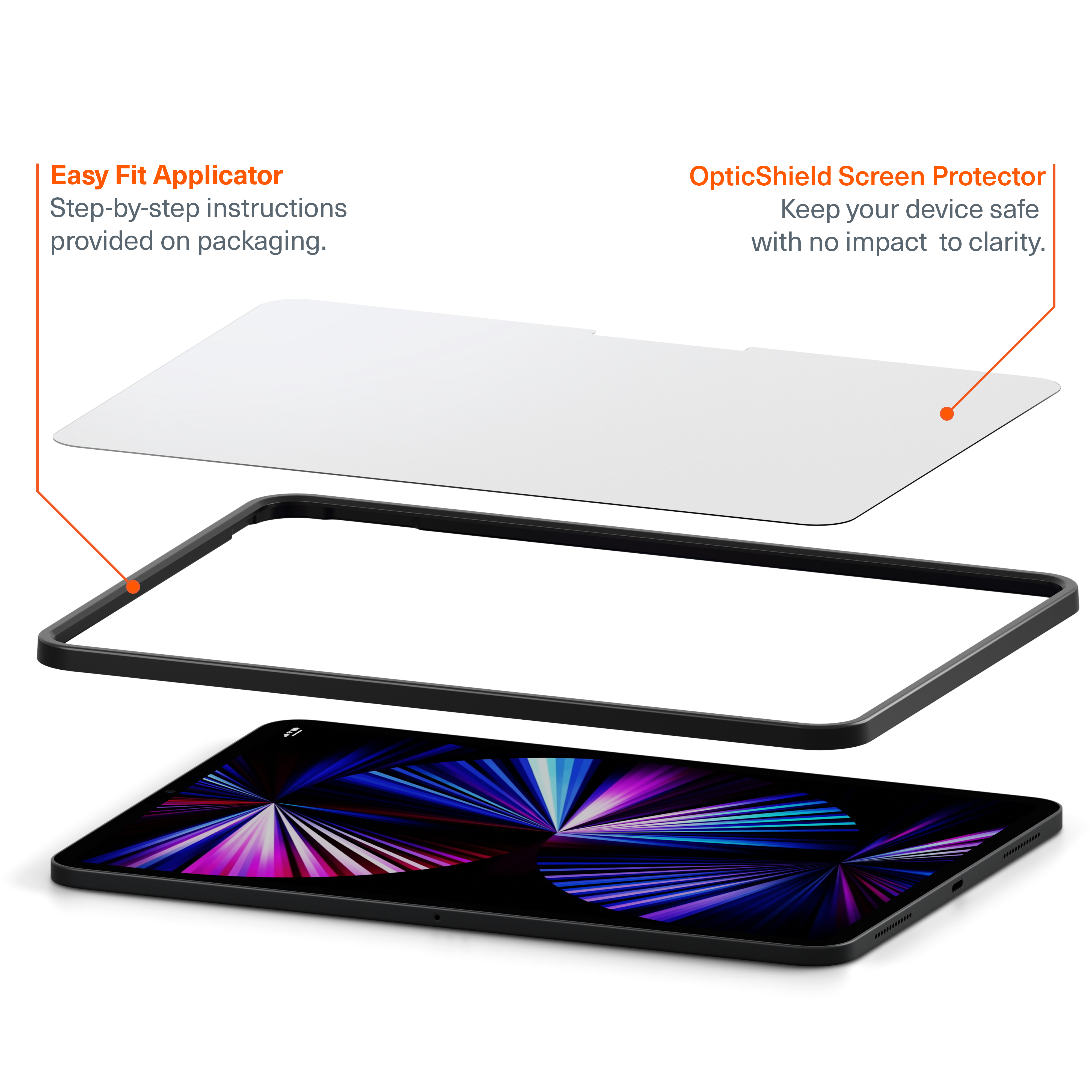 Tempered Glass Screen Protector for iPad Pro 11 (2024 M4 Model) - Ultra HD Clear, Anti-Scratch, Bubble-Free Installation - Perfect for Work, Study & Entertainment