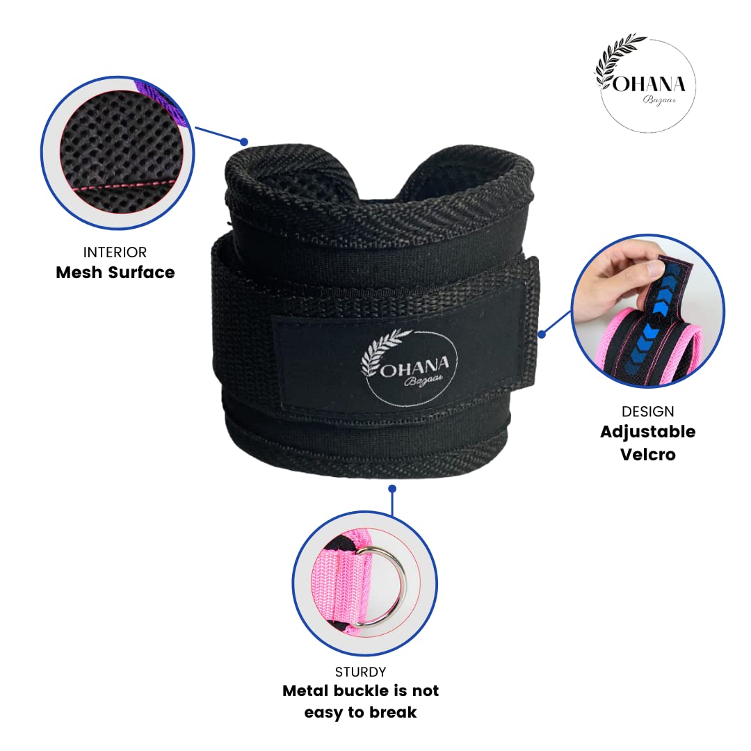 Thick Neoprene Ankle Strap for Cable Machine - Durable Workout Leg Strap with D-Ring for Home Gym, Weight Lifting & Strength Training | Perfect for Leg Exercises, Resistance Training & Fitness Routines