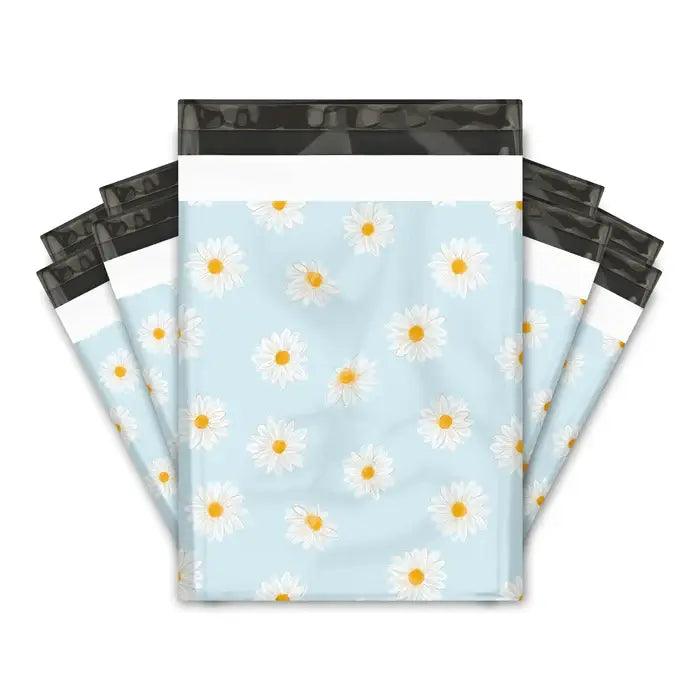 10x13 Inch Daisy Floral Printed Poly Mailers - Premium Shipping Envelopes for Ecommerce, Boutique & Online Stores - Perfect for Clothing, Jewelry & Small Business Packaging